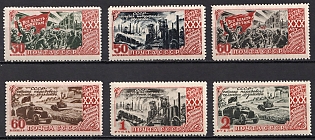 1947 30th Anniversary of the October Revolution, Soviet Union, USSR, Russia, Perforation 12.25, Complete Set