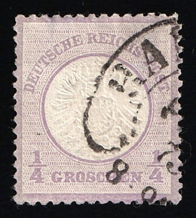 1872 1/4kr German Empire, Large Breast Plate, Germany