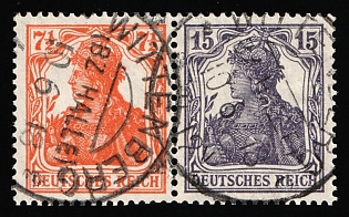 1917-18 German Empire, Germany, Se-tenant, Zusammendrucke, Signed