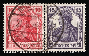 1919 Weimar Republic, Germany, Se-tenant, Zusammendrucke