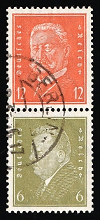 1932 Weimar Republic, Germany, Se-tenants Zusammendrucke