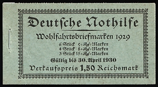 1929 Complete Booklet with stamps of Weimar Republic, Germany, Excellent Condition