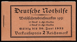1931 Complete Booklet with stamps of Weimar Republic, Germany, Excellent Condition