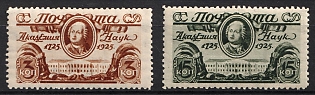 1925 Bicentenary of the Founding of the Russian Academy of Sciences, Soviet Union, USSR, Russia, Perforation 12.5, Complete Set