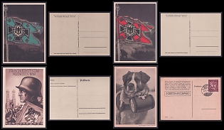 1943 Third Reich, Forgeries, Small Collection of Nazi Propaganda Postal Stationery Postcards and Postcards