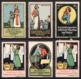 1913 Germany, 'In The Realm of The Housewife and Mother', Cinderella, Non-Postal Stamps