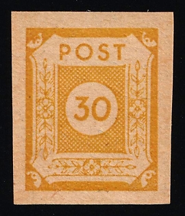 1945 30pf East Saxony, Soviet Russian Zone of Occupation, Print on Gum Side, Signed