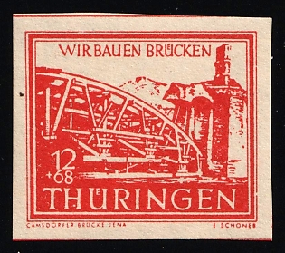 1946 12pf Thuringia, Soviet Russian Zone of Occupation, Germany