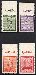 1945 Holzhausen, West Saxony, Soviet Russian Zone of Occupation, Complete Set, Margins, Plate Numbers