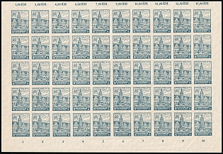 1946 12pf West Saxony, Soviet Russian Zone of Occupation, Complete Sheet