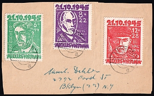 1945 Mecklenburg-Vorpommern on piece, Soviet Russian Zone of Occupation, Germany, Complete Set