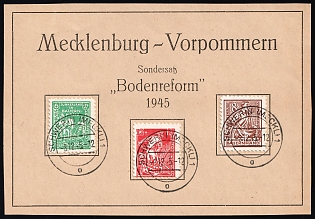 1945 Mecklenburg-Vorpommern on piece, Soviet Russian Zone of Occupation, Germany, Complete Set, Souvenir Card