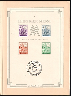 1946 West Saxony, Soviet Russian Zone of Occupation, Numeral Large Souvenir Sheet with Protective Sleeve