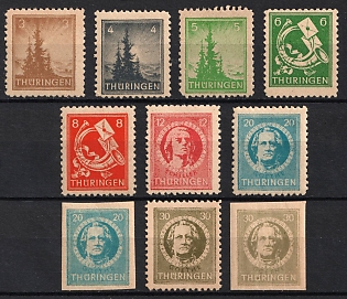 1945 Thuringia, Soviet Russian Zone of Occupation, Germany, Complete Set
