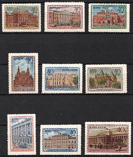 1950 Museums of Moscow, Soviet Union, USSR, Russia, Type II, Complete Set