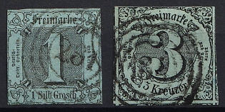 1853 1sgr, 3kr Thurn and Taxis, German States, Germany, Circular Cancellations