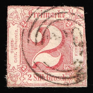 1861 2sgr Thurn and Taxis, German States, Germany, Circular Cancellation