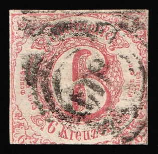 1860 6kr Thurn and Taxis, German States, Germany, Circular Cancellation