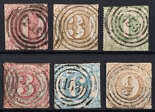 1865 Thurn and Taxis, German States, Germany, Circular Cancellations