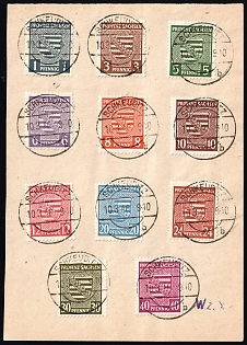 1945 Province of Saxony on piece, Soviet Russian Zone of Occupation, Complete Set