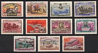 1958 Anniversary of the First Russian Postage Stamp, Soviet Union, USSR, Russia, Complete Set