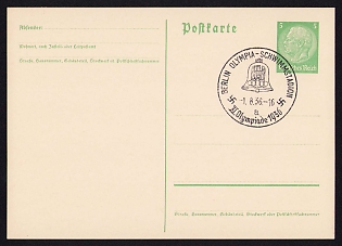 1936 '1936 Olympic Games', Summer Olympics (XI Olympiad), Germany, Third Reich Nazi Propaganda Postcard