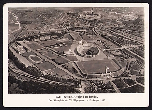 1936 'The Reich Sports Field in Berlin. The Venue for the 11th Olympiad, August 1–16, 1936', Summer Olympics (XI Olympiad), Germany, Third Reich Nazi Propaganda Postcard