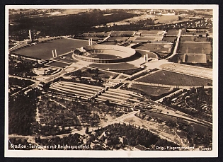 1936 'Stadium Terraces and the Reich Sports Field', Summer Olympics (XI Olympiad), Germany, Third Reich Nazi Propaganda Postcard