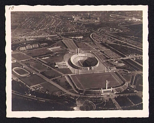 1936 'Berlin National Sports Field', Summer Olympics (XI Olympiad), Germany, Third Reich Nazi Propaganda Postcard