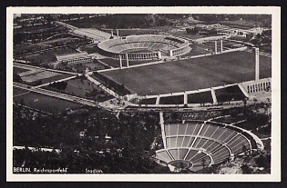 1936 'Berlin Reich Sports Field', Summer Olympics (XI Olympiad), Germany, Third Reich Nazi Propaganda Postcard