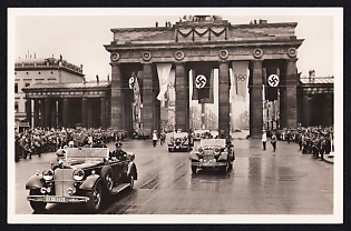 1936 'Olympics 1936. The Fuhrer on His Way to the Opening of the Olympic Games', Summer Olympics (XI Olympiad), Germany, Third Reich Nazi Propaganda Postcard