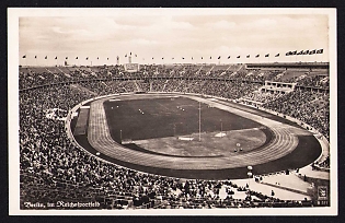 1936 'Berlin, at the Reich Sports Field', Summer Olympics (XI Olympiad), Germany, Third Reich Nazi Propaganda Postcard