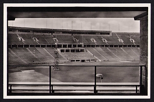 1936 'Reich Sports Field Olympic Stadium. View of the Fuhrer's Box', Summer Olympics (XI Olympiad), Germany, Third Reich Nazi Propaganda Postcard