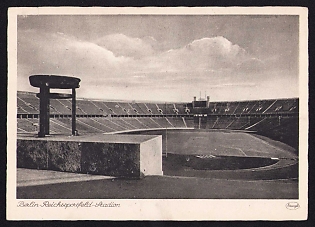 1936 'Berlin- Reich Sports Field Stadium', Summer Olympics (XI Olympiad), Germany, Third Reich Nazi Propaganda Postcard