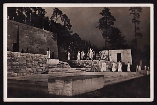 1936 'The Entry of Heracles. Performance on the Dietrich Eckart Stage', Summer Olympics (XI Olympiad), Germany, Third Reich Nazi Propaganda Postcard