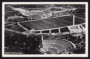 1936 'Berlin, Reich Sports Field', Summer Olympics (XI Olympiad), Germany, Third Reich Nazi Propaganda Postcard