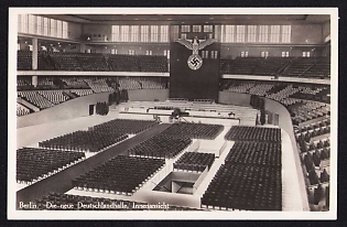 1936 'Berlin. The New Deutschlandhalle, Interior View', Summer Olympics (XI Olympiad), Germany, Third Reich Nazi Propaganda Postcard
