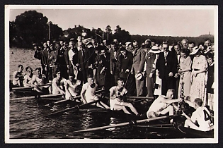 1936 'Berlin Olympic Games 1936. Major Grunau Rowing Regatta', Summer Olympics (XI Olympiad), Germany, Third Reich Nazi Propaganda Postcard