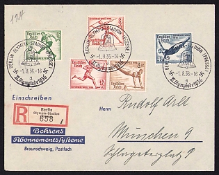 1936 'Olympic Games Berlin 1936', Summer Olympics (XI Olympiad), Germany, Third Reich Nazi Propaganda Postcard