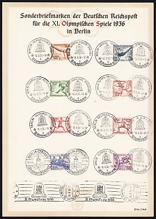 1936 'Olympic Games Berlin 1936', Summer Olympics (XI Olympiad), Germany, Third Reich Nazi Propaganda Postcard