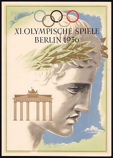 1936 'XI Olympic Games Berlin 1936', Summer Olympics (XI Olympiad), Germany, Third Reich Nazi Propaganda Postcard