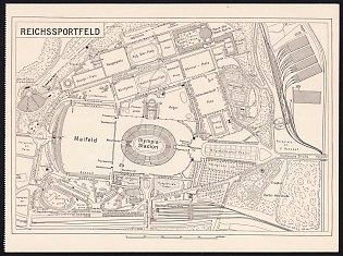 1936 'Reich Sports Field', Summer Olympics (XI Olympiad), Germany, Third Reich Nazi Propaganda Postcard
