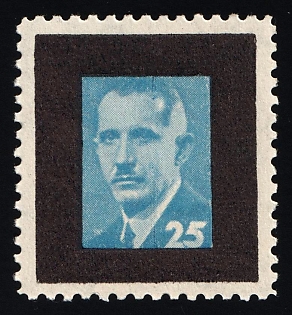 1953 25sh Yevhen Konovalets, 15 Years, Ukraine, Underground Post, Watermark, Proof, Feduk #192