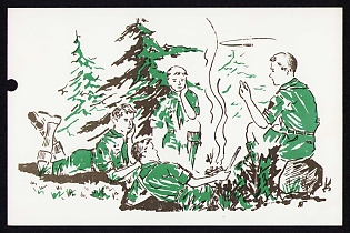 'By the Campfire', Plast Ukrainian Scouts Postcard