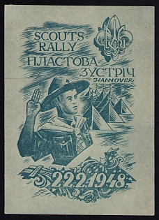 1948 'Ukrainian Plast Scouts at Jamboree', Plast Ukrainian Scouts Postcard