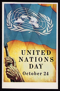 1954 'United Nations Day', Ukrainian Diaspora Issue Postcard