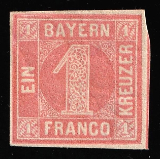 1850 1kr Bavaria, German States, Germany