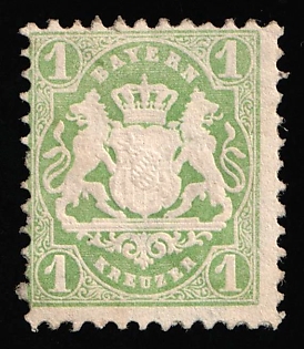 1870 1kr Bavaria, German States, Germany