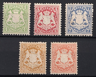 1875 Bavaria, German States, Germany, Complete Set, Signed