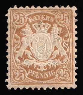 1881 25pf Bavaria, German States, Germany